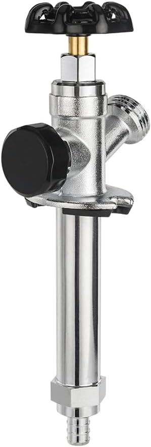 EFIELD 4-inch Anti-Siphon Frost Free Sillcock 1/2 inch Barb Crimp Pex X 3/4 inch Hose Bibb, Chrome Plated Brass Body, (4-inch),(SILLCOCK024)