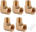 5Pcs Brass Pipe Fittings 90 Degree Street Elbow,1/2" x 1/2"