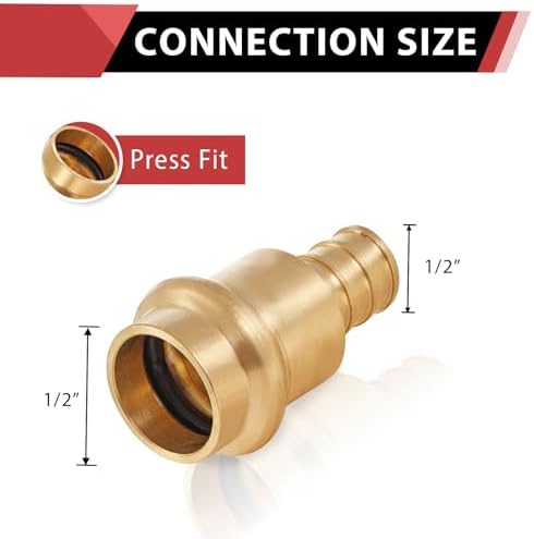 2Pcs EFIELD 1/2"Copper Press x 1/2"PEX Coupling Adapter(PEX1807344-2)