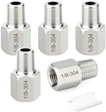 TAISHER 5PCS 304 Stainless Steel Pipe Fitting, New Reducer Adapter, 1/8" NPT Male x 1/8" NPT Female, Reducing Pipe Adapter Fitting