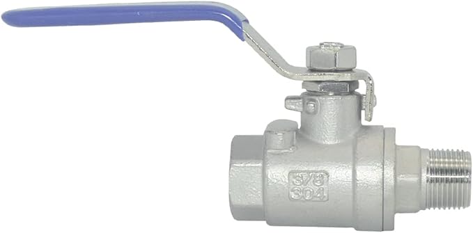 DAN SPEED Full Port Ball Valve Male x Female S304 Stainless Steel Heavy Duty for Water, Oil, and Gas,1000WOG (3/8inch)