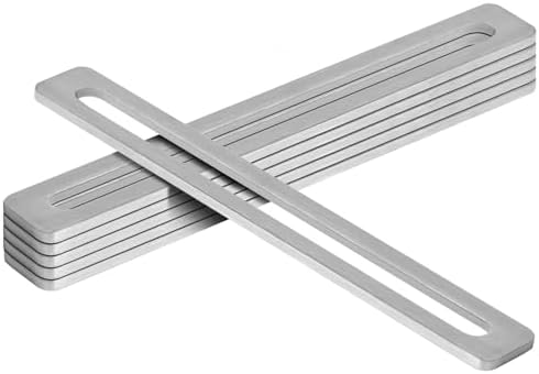 6 Pack 8" x 1" Adjustable Slotted Mending Plates, Stainless Steel