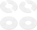 PATIKIL Wall Split Flange 95mm / 3.7" OD, 4 Pcs Round Escutcheon Plate Cover PPR Plumbing Cover Plates with Self-Adhesive Tape for 33.5mm / 1.3" Dia Water Pipe Faucet, White