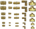 Brass Pipe Fittings, NPT Tee, Hex Head, Hex Nipple, Hex Coupling, 90 Degree Barstock Forged Elbow, Air Hose Fittings, 1/8" 1/4" 3/8" NPT Brass Fittings Kit, for Up to 1200PSI