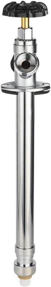 EFIELD 6-inch Anti-Siphon Frost Free Sillcock 1/2 inch Push Fit X 3/4 inch Hose Bibb, Chrome Plated Brass Body (6-inch),(SILLCOCK036)