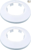 40mm Pipe Cover Decoration; Fit 1.57" Outer Diameter Pipe/Hole; White PP Plastic Escutcheon Collar; Snap-on Water Escutcheon Plate for Bathroom Kitchen Wall Tube Decor 2 Pcs