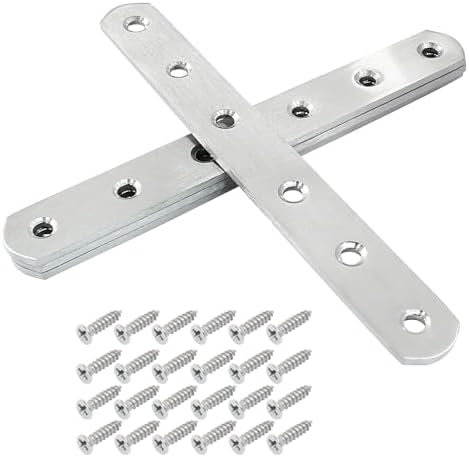 4 Pack 6 Inch Stainless Steel Flat Plate Straight Bracket