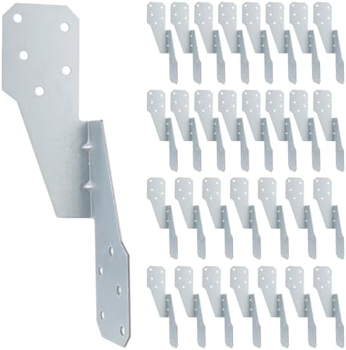 30 Pack Hurricane Straps Brackets, Heavy Duty Hurricane Ties with Black Powder-Coated, Hurricane Straps Trusses/Rafters Ties Brackets Joist Hangers for Wood, Shed, Roof