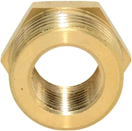 2pcs 3/8" NPT Male To 3/4" NPT Female Brass Reducer Thread Hex Bushing Brass Threaded Pipe Fitting,Hex Reducing Convert Adapter Pipe Fitting (3/8"*3/4")
