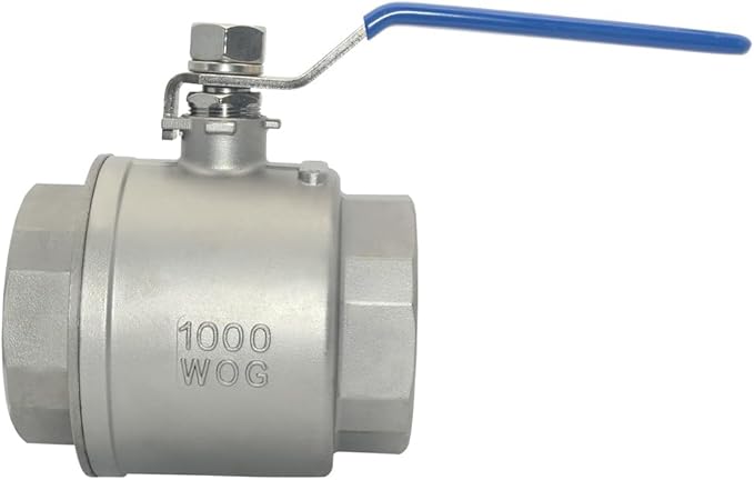 VARMHUS NPT Female 316 Stainless Steel Full Port Ball Valve Vinyl Handle WOG1000 (3")