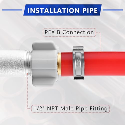 3/4" Pex x 1/2" Female NPT Swivel Adapter No-Lead Brass Crimp Fitting,PEX-B Compatible,2-Pack