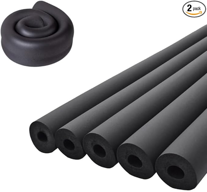 Pipe Insulation Foam Tube 1-5/8"ID *3/8" TH-6FtFoam Tubing Black Pipe Cover Heat Preservation for Outdoor Water Pipe Insulation,AC Unit, Guitar Stands, Exercise Machine Handle and Roof Rack Etc