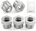 TAISHER 5PCS 304 Stainless Steel Reducer Hex Bushing, 3/4" NPT Male x 1/4" NPT Female, Reducing Pipe Adapter Fitting