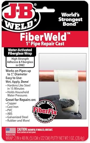 FiberWeld Pipe Repair Cast 2x48 Inch – High Strength Adhesive Fiberglass Wrap – White