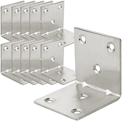 20PCS L Brackets Corner Bracket 1.5"x1.5"x1.5", Heavy Duty Corner Brace for Wood, Right Angle Brackets, 40MM 1.5Inch Wide 90 Degree Bracket for Wooden Frame Furniture Shelves Chairs