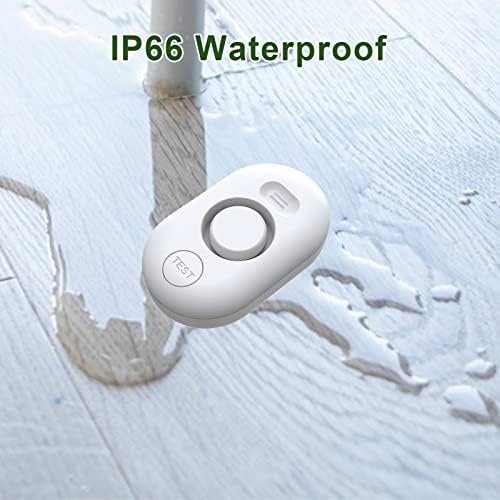 METAK Water Leak Detector Sensor Alarm: Home Water Flooding Monitor Smart Sink Overflow Monitoring Adjustable Wet Moisture Alert Pipe Leakage Drip Detection Warning for Basement Floor (2 Sensor)