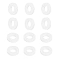 MECCANIXITY PTFE Flat Washers, 12Pack 16mm OD 8mm ID 3mm Thick Sealing Spacer Gasket Ring for Faucet Pipe Hose Bolt Machinery, White