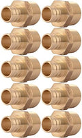 SharkBite 3/4 Inch Crimp MNPT Male Adapter, Pack of 10, Brass Plumbing Fitting, PEX Pipe, Copper, UC134LFA10