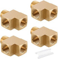 4PCS Brass Pipe Fittings Barstock Street Tee,1/4" x 1/4" x 1/4"