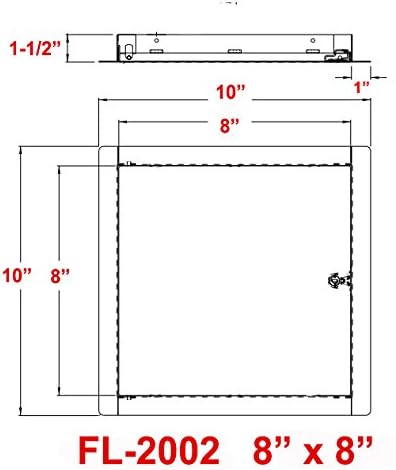 Premier 2002 Series Steel Access Door, 8 x 8 Flush Universal Mount, White (Keyed Cylinder Latch)