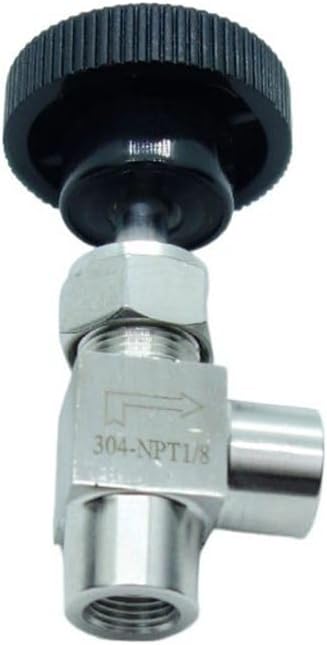 1 Piece Stainless Steel 304 Instrument Gas Angle Needle Valve 1/8" NPT Female x 1/8 NPT Female