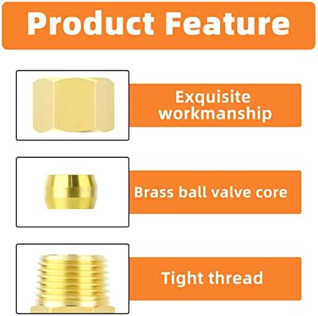 GASHER 10PCS Brass Compression Tube Pipe Fitting Connector, Straight Coupling Adapter 1/8" Tube OD x 1/8" NPT Male Connector