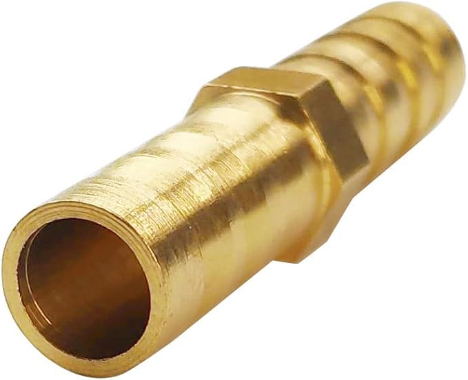 10PCs 5/16" Brass Hose Barb Fitting Straight Shape Barbed Splicer Mender Union Fitting for Oil Water Air