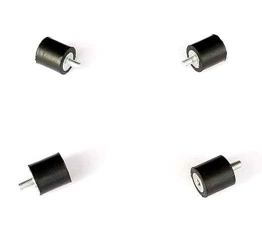 Pack of 4 Rubber Vibration Isolator Mounts - 3/4" Diameter x 3/4" Height, 10-32 Thread x 3/8" Male-Female - Ideal for Noise and Vibration Reduction