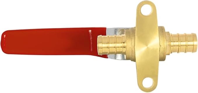 50-Pack EFIELD 1/2-inch Crimp Pex Brass Full Port Shut-off Ball Valve with Drop-ear, Red and Blue Levels, ASTM F1807 (10, 1/2-inch),(VALVE213-50PCS)