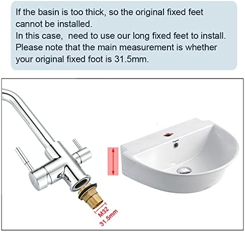 Faucet Fittings Nipple Locknut Kit Extension Threaded Pipe Longer Mounting Shank Single Hole 5.9inch length