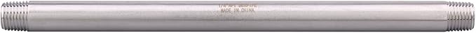 1/4" X 1/4" NPT Male Nipple Stainless Steel 304 Cast Pipe Coupling Fitting 8" Length (pack of 2)
