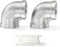 TAISHER 2PCS 304 Stainless Steel 90 Degree elbow,1-1/2" NPT Female Pipe to 1-1/2" NPT Female 304 Stainless Steel Pipe Fitting