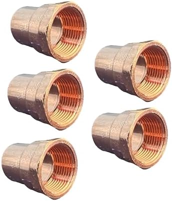 EZ-FLUID Plumbing 1-1/2" C X FIP LF Copper Female Adapter Pressure Copper Fittings,Sweat Solder Connection for Residential,Commercial Pipe. (5)