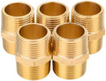 5Pcs EFIELD Hex Nipple 3/4"x 3/4"NPT Male Brass Pipe Fitting(NPT014-5)