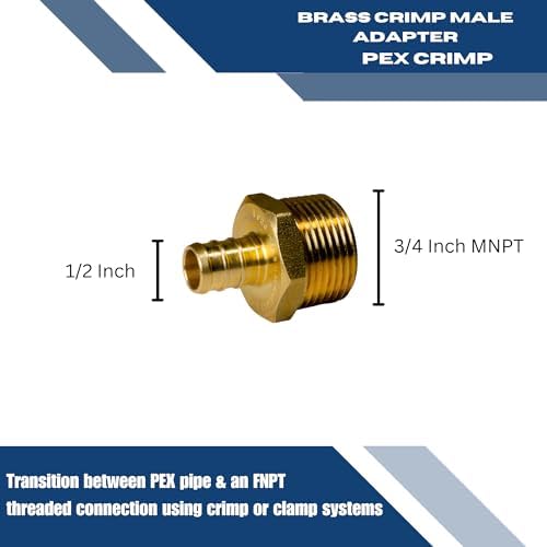 2 Pack XFITTING 1/2 inch Pex x 3/4 inch Male NPT Adapter, Barb Crimp