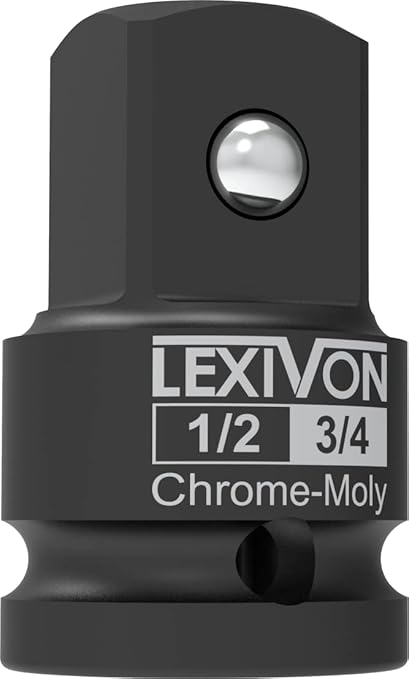 LEXIVON 1/2-Inch Impact Socket Adapter, 1/2" Female x 3/4" Male Increaser | Chrome-Molybdenum alloy steel = Fully Impact Rated (LX-401)