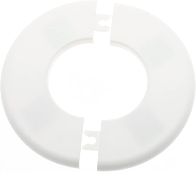 FDXGYH 2 Pcs ID 3.0 Inch ABS Wall Split Flange Self-Adhesive tape Round Escutcheon Plate Cover for Water Pipe Faucet Decoration Accessories [White]