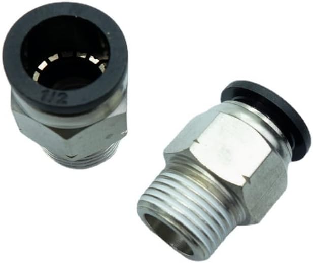 CDQBWQDJT 5 Pcs Pneumation Fitting 1/2" Tube OD Push To Connect X 3/8 NPT Pipe Male Connector