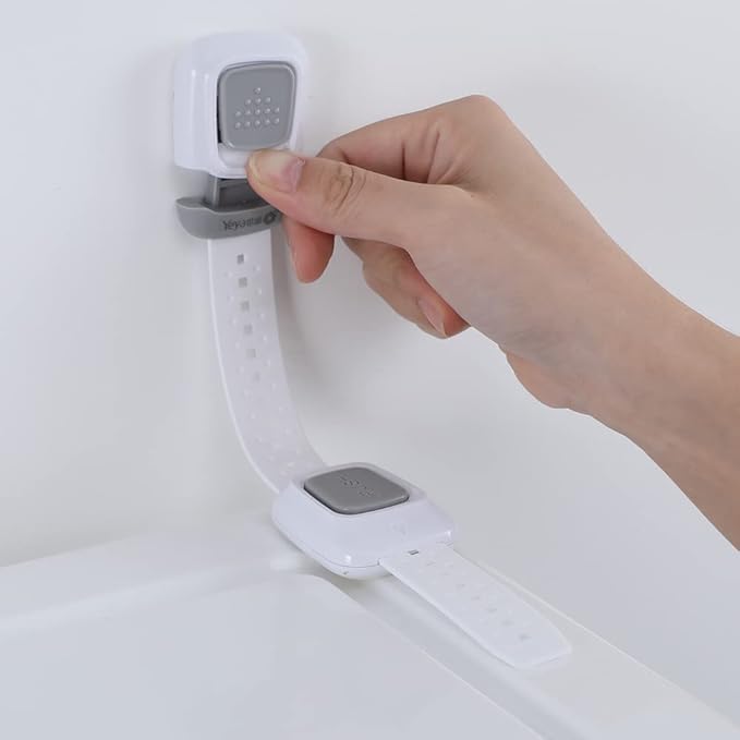 YEYA Upgraded No Drill Anti tip Furniture Wall Anchors Straps for Baby proofing with Strong 3M Adhesive Backing (4 Pack)