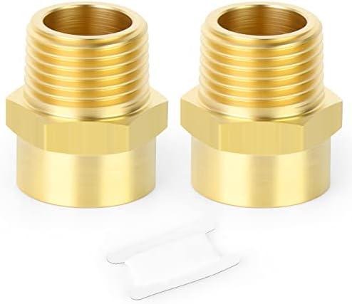 TAISHER 2 PCS Brass Pipe Fitting, Adapter, 1/2" NPT Male x 1/2" G Thread (BSP) Female
