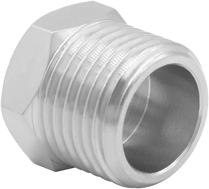 Joywayus 1/2 G Male to 3/8 Compression Female Thread Bushing Pipe Fitting, Nickel Plated Brass Reducer Faucet Connector Water Hose Adapter, Supply Line Adapter for RV Kitchen Bathroom Plumbing 2PCS