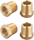 Brass Reducer Hex Bushing, 1/4 NPT Male to 1/8 NPT Female