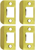 QCAA Solid Brass Extended Lip Strike, 1-1/2"X2-1/4", Polish Brass, 4 Pack, Made in Taiwan