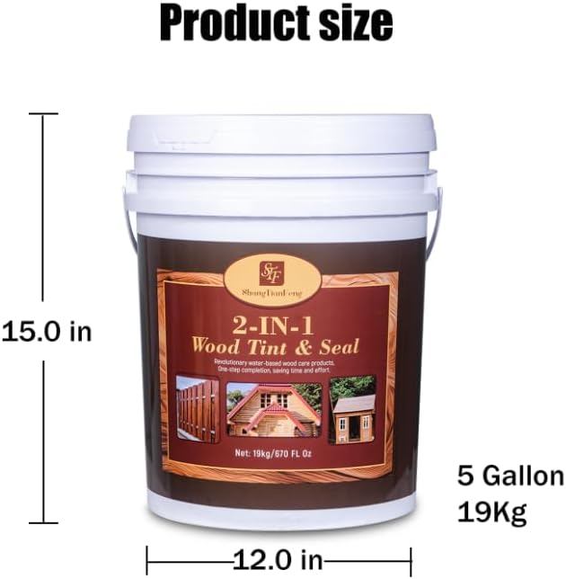 Black Advanced 5 Gallon Wood Sealant & Finish | Enhances Wood Grain | Flexible, Crack-Resistant Coat for Inside/Outside Terrace and Fence,Planting Boxes,Non-Toxic Environmentally Friendly