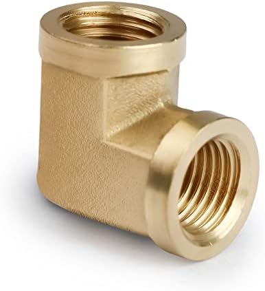 U.S. Solid 2pcs 90 Degree Barstock Street Elbow Brass Pipe Fitting 1/4" NPT Female Pipe to 1/4" NPT Female