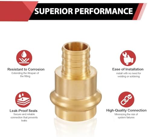 20 Piece EFIELD 3/4" Copper Press x 3/4" PEX Crimp Coupling Brass Adapters