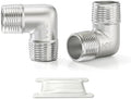 TAISHER 2PCS 304 Stainless Steel 90 Degree elbow,1/2" NPT Male × 1/2" NPT Male Thread Pipe Fitting