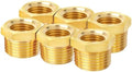 ChillWaves Brass Pipe Fitting, Reducer Hex Bushing 1/2" NPT Male x 3/8" NPT Female Thread Adapter(6-PACK)