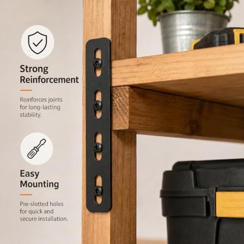 Zonon 40 Pack 4 Inch Steel Mending Plates, Straight Repair Brackets