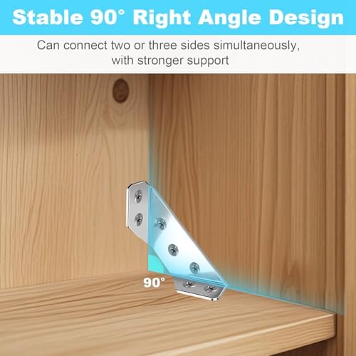 12-Pack Corner Brackets for Wood Frame, L Bracket Metal Angle Corner Braces
